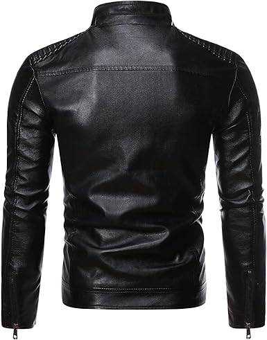 Mens Black Leather Cafe Racer Jacket