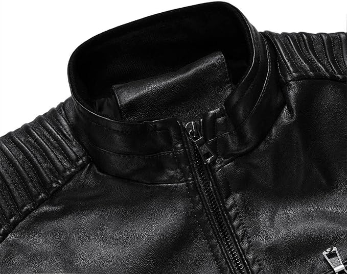 Mens Black Leather Cafe Racer Jacket